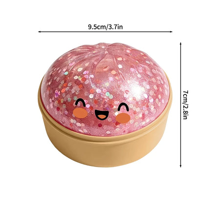 Glitter Dumpling Squishy Slow Rising Glitter Stress Ball Stretchy Decompression Fidget Toy Steamed Bun Dumpling Baozi Toy