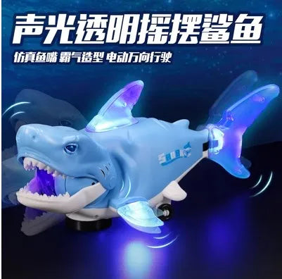Children's toys with sound and movement, sharks swaying, fish toys with light, music, electric fish gifts