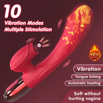 Rabbit Vibrator For Women Powerful G Spot Telescopic Rotating Clitoris Vagina Stimulator Female Masturbator For Adult Sexy Toys