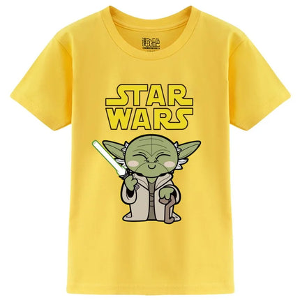 2026 New Cotton Breathable Children's T-shirt Trendy Cool Star Wars All Character Cartoon Printed Parent Child Short Sleeve