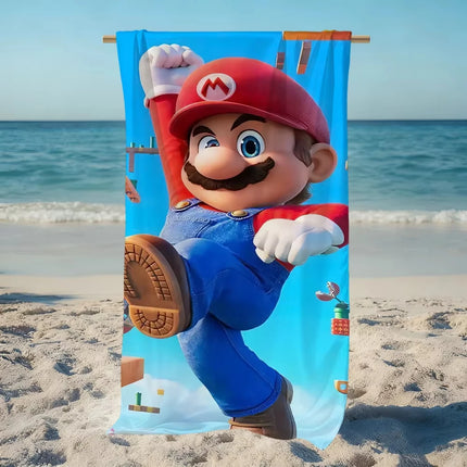 S-Super Towel Large Quick-Drying M-Mario-o Microfiber soft Beach Towel for Travel Fitness Sauna Bathing Camping Kids Gift