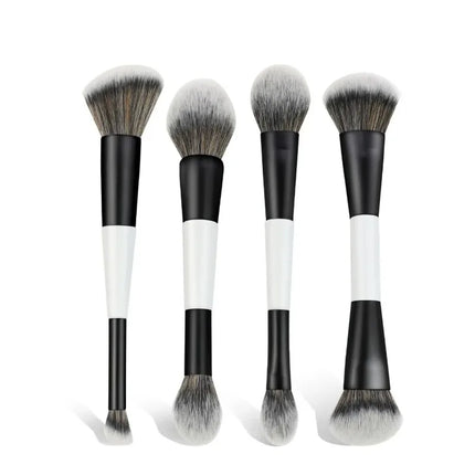 Double Head Makeup Brushes 2 In 1 Flat Angled Foundation Concealer Contour for Blending Loose Powder Liquid Cream Cosmetic Tools