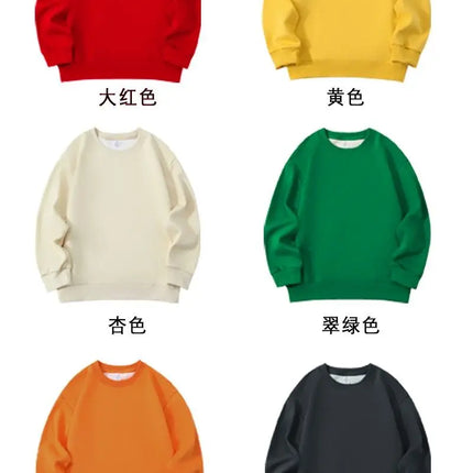 Fashion Girls Boys Sweatshirts Clothing Autumn Solid Color Casual Long Sleeve Loose Tops Children's Clothes Teen 6 8 10 12 Years