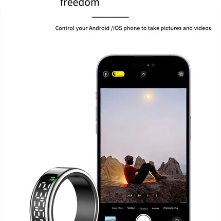 Smart Ring with Display Screen Touch Charging Fitness Tracker Heart Rate Blood Oxygen Monitor Sleep Tracker Wearable Technology
