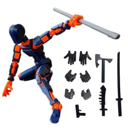Multi-jointed, transformable robot 3D-printed action figure with 13 joints, DIY assembly gift for adults, parents, and children