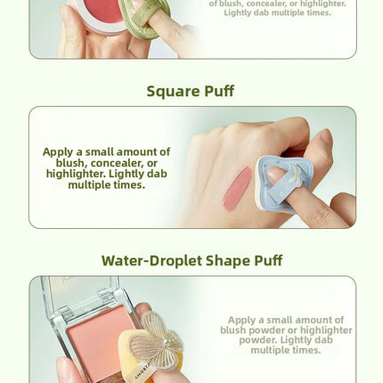 Artist Series Mini Finger Sponge Waterdrop Shape Peach Shape Hydrophilic Polyurethane Dry Sponge for Makeup Application