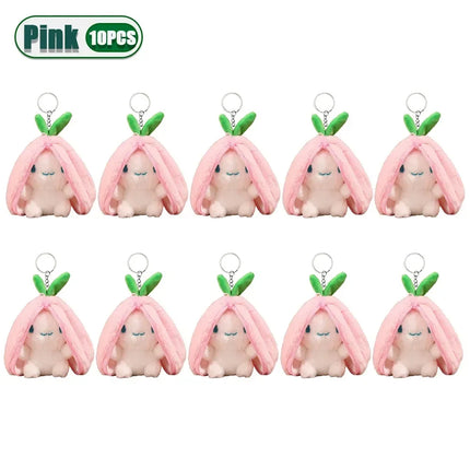 Funny Strawberry Carrot Rabbit Plush Toys Stuffed Into Fruit Transform Soft Animals Bunny Doll For Boys Girls Birthday Gift