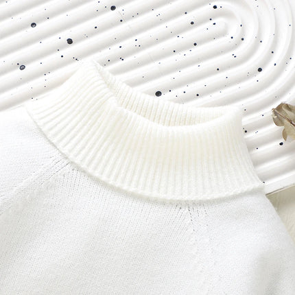 Baby Sweaters Knitted Casual Solid Turtle Neck Long Sleeve Knit Toddler Boy Girl Knitwear Pullovers 1-3Yrs Children Jumpers Tops