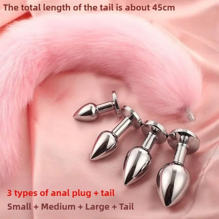 3 Sizes Metal Butt Plug Fox Tail Intimate Toys Bdsm Anal Extender Dilator Sex Shop Products Erotic Games Goods For Adults