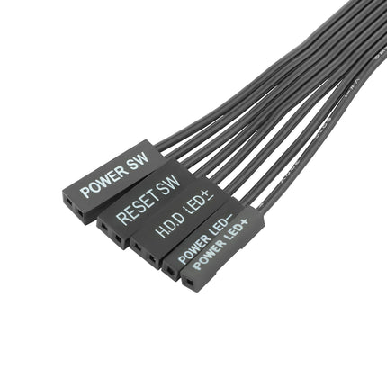 RGEEK 30cm Motherboard External Power Switch HDD LED Restart Button Extension Power Cable for PC Case Chassis PCI Baffle