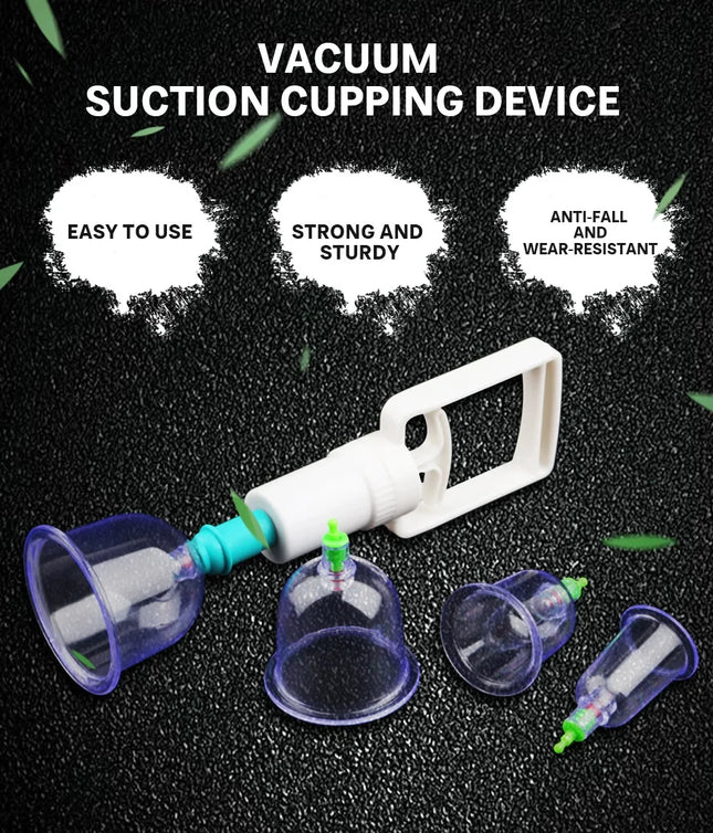 12/6Pcs Vacuum Cupping Set Suction Cups Back Massage Body Cup Detox Massage Body Cups Vacuum Cupping Anti-Cellulite Massage Jars