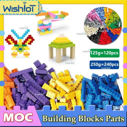 Creative 125g/250g DIY Colorful Building Blocks Bulk Set Classic Assembly Educational Small Pellet Bricks Toys For Kids Gifts