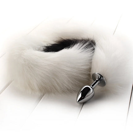 78cm Red Long Fox Tail Anal Plug Metal Butt Plug Prostate Massager Erotic Cosplay Accessories Adult Novelty Sex Toys For Couples