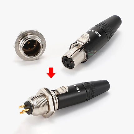Tiny XLR Cable Connector Male Female 3 4 5 Pin Mini XLR Plug/ Male Socket RT5MP  Wireless Bodypack Headphone Microphone Jack