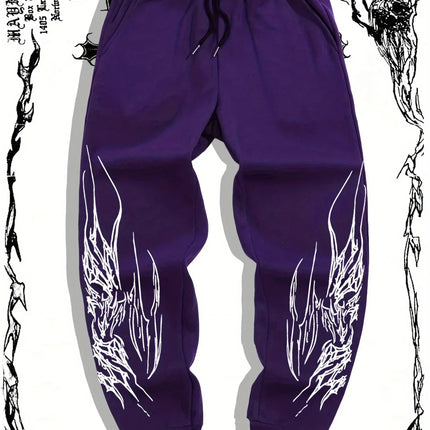 Latest Gothic Print Casual Jogging Sports Pants Multifunctional Couple Pants Fashionable Hip-Hop Pants Comfortable Sports Pants