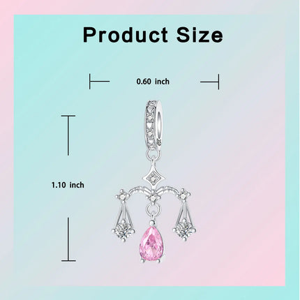 925 Sterling Silver January-December Birthday Stone Love Zircon Pendant Bead Fit Charms Necklace Bracelet Women Jewelry DIY Gift