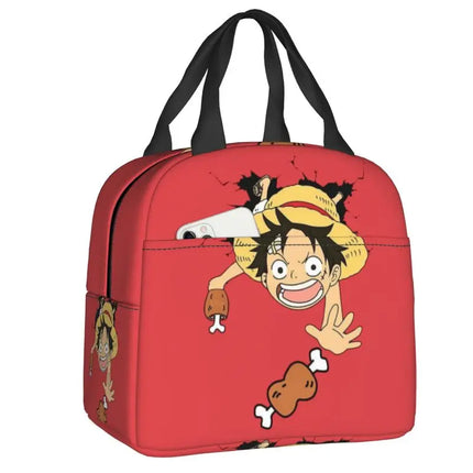 Custom One P-Pieces Insulated Lunch Bags for Women Skull Manga Portable Thermal Cooler Food Lunch Box Outdoor Camping Travel