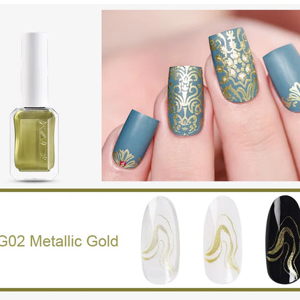 KADS Professional 11ml 24 Colors Nail Stamping Polish Gold Silver Nail Art Varnish for Stamping Plate DIY Nail Printing Polish
