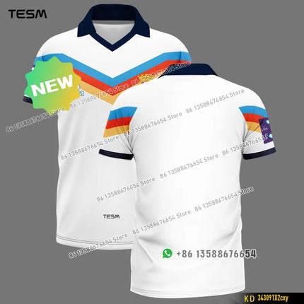 TESM Summer POLO Shirt Men Summer Sports V-neck T-shirt Street Trendy Short Sleeve 3D HD Print T-shirt