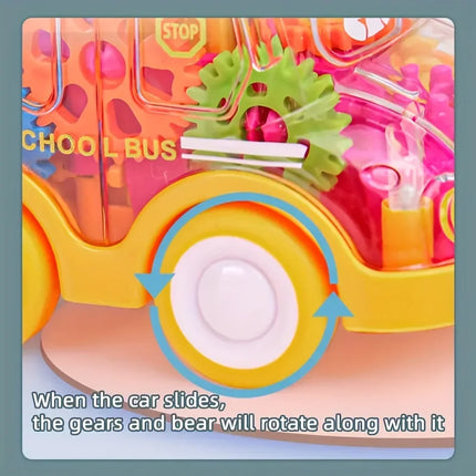 1pc Transparent Move Gear Car Press and Go Toy Car Cartoon Inertial Pull Back Cars Bus Toy Boy and Girl Gift