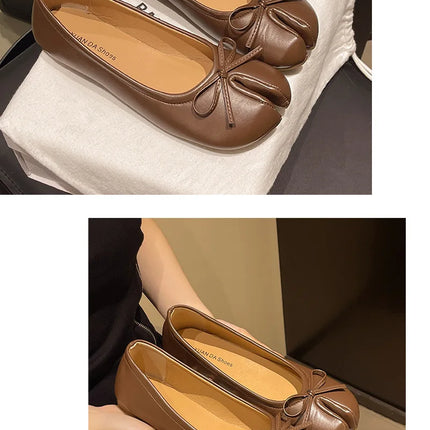 Summer Women's Bowknot Flat Tabi Ninja Shoes Pig Toe Slippers Lazy Person Horse Hoof Shoes Women Split Toe Mocassines Loafers