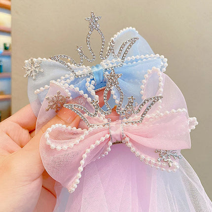 Princess Crown Hairpin Children's Cute Korean Hair Accessories Girl Diamond Hair Clips Photo Headdress For Kids