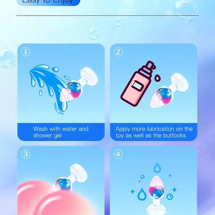 Liquid Silicone Anal Plug Smooth Soft Easy To Clean Anus Plug Rainbow Jelly Butt Plug Dildos Adult Sex Toys Couples Adults Game