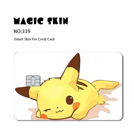 Pokemon Card Decals Credit Card Skin cartoon 2.5D Matte Frosted Pikachu Blastoise Waterproof Stickers for Debit card Decor film