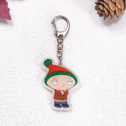1/23Pcs Disney Family Guy Car Keychain Accessories Acrylic Cute Charms Pendant For Bag Funny Key Holder Backpack Decoration Gift