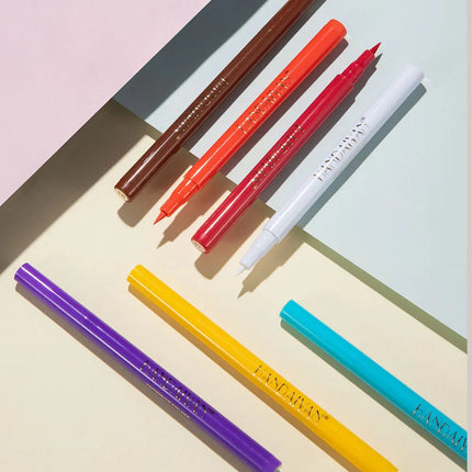 12-Piece Set Matte Colored Eyeliner Pens - Quick-Drying, Non-Smudging Liquid Eyeliner Pens