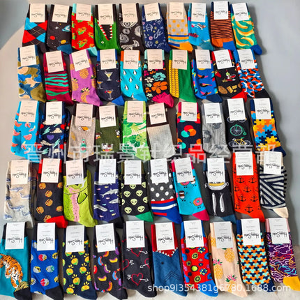 High Quality Fashionable Men's Mid-Calf Cotton Socks HappySocks New Arrival Suitable for All Seasons Swedish Design