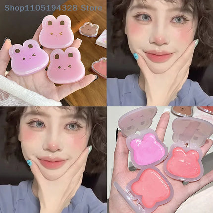 Water Gloss Cheek Cream Monochrome Blush Paste Mud Purple Orange Tint Brighten Lips Cheek Contour Rouge Waterproof Makeup Blush