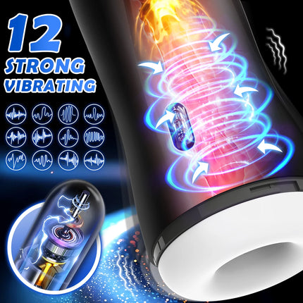 Automatic Male Sucking Masturbator Vibration Blowjob Masturbation Artificial Vagina Pocket Pussy Adult Sex Toy for Men Supplies