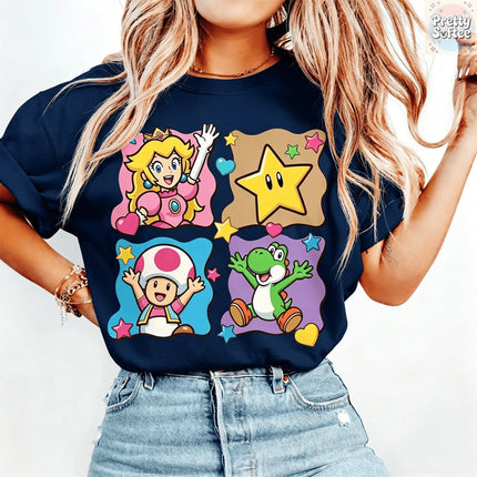 Super Mario Shirt The Super Mario Bros Movie Mario Trip Tshirt 2026 Summer New Men's Women Y2K Hip-hop Cotton Oversized T-shirt
