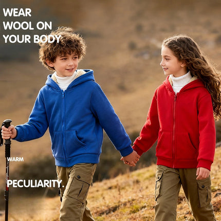Unisex Winter Fleece Hoodies for Boys Sweatshirt Casual Thicken Warm Kids Zipper Coat Tops 8 9 10 12 Years Girls Clothes Cotumes
