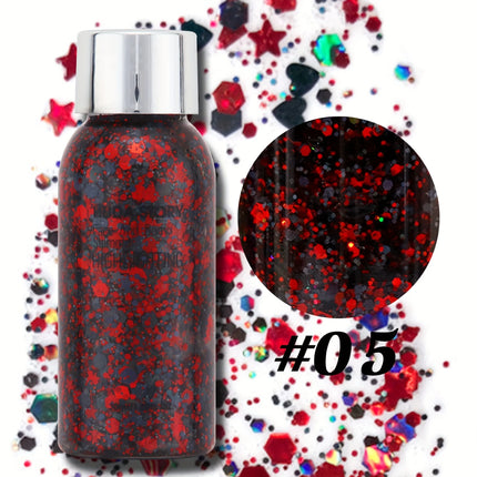 Glitter Sequins Gel Eyeshadow Cream Face Crystal Sequins Gel Shimmer High Gloss Eye Shadow Nail Hair Glitter Gel Stage Makeup