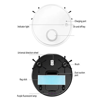 Automatic Robot Vacuum Cleaner 3in1 Smart Wireless Sweeping Wet And Dry Ultra-thin Cleaning Machine Mopping Smart Home