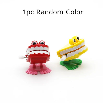 1pcs Clockwork Toy Upper Chain Jumping Tooth Toy Jump Teeth Running Clockwork Spring Wind Up Toy