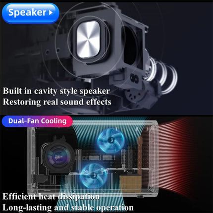 T100 Android System Projector 720P Wireless Phone Same-Screen MINI Projector Home Theater Player for iOS/Android&PC Projection