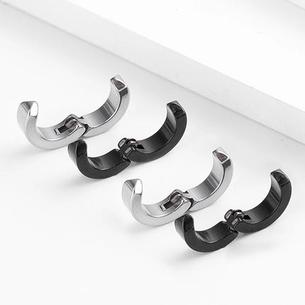 2pcs Anime Chainsaw Man Yoshida Hirofumi Cosplay Ear Clip Earrings Women Men Punk Black No Pierced Fake Ear Circle Pop Jewelry