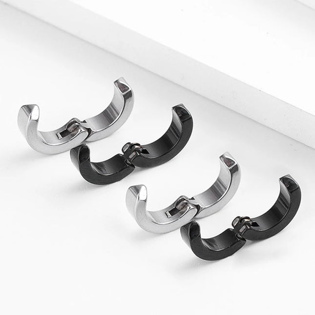 2pcs Anime Chainsaw Man Yoshida Hirofumi Cosplay Ear Clip Earrings Women Men Punk Black No Pierced Fake Ear Circle Pop Jewelry