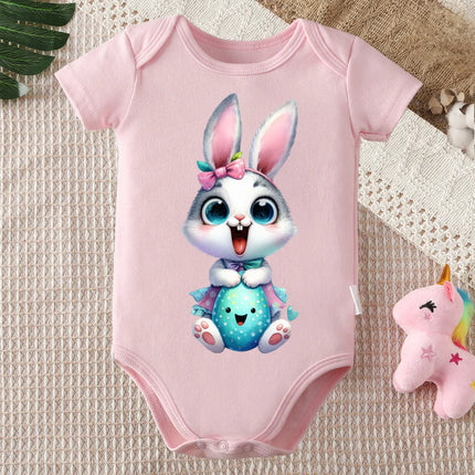 100% Cotton Bodysuit Happy Easter The Cool Rabbit Print Onesie Comfortable Cloths for Baby Jumpsuit for 0 To 12 Months Newborn