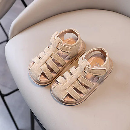 1-6 Years Children Summer Outdoor Beach Shoes Girls Princess Vintage Suede Sandals for Kids Boy 2025 New Arrival Footwear I01121