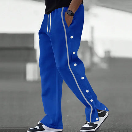 2025 New Spring and Autumn New Jacquard Long Pants Single breasted Patchwork Loose Large Casual Pants Versatile Sanitary Pants