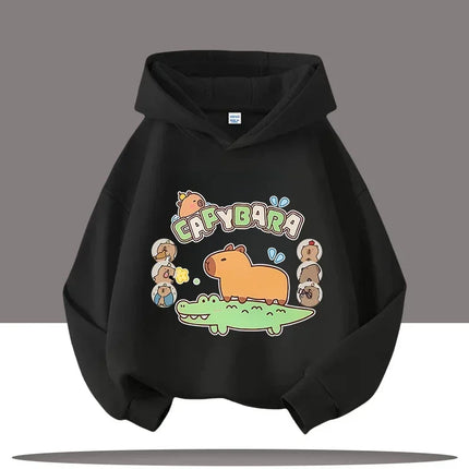 New autumn and winter warm children's hoodie pullover for boys and girls, casual cute cartoon children's hoodie