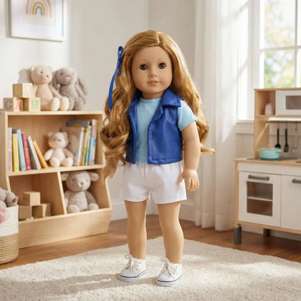18-inch American Girl and 43cm new reborn doll accessories leather vest, perfect baby gift for our generation