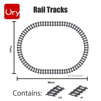 Technical Electric Train Sets City Cargo Steam Railway Engineering Tracks Motor RC Car Building Blocks Toys for Gifts