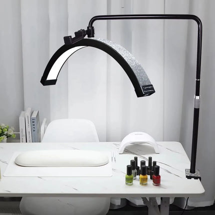 FOSOTO Overseas Warehouse LED Video Light Half-moon Fill Light Lash Nail Desktop Light For Beauty Eyelash Tattoo Makeup