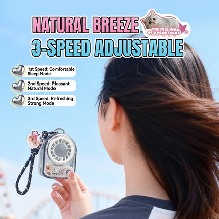 Portable Mini Fan Cute Keychain Fan USB Rechargeable Pocket Handheld Fan with 3 Speeds for Travel Kids Women