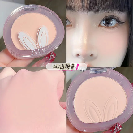 Long ears Monochrome blush white matte cosmetics vitality girl nude makeup natural smudge monochrome blush plate